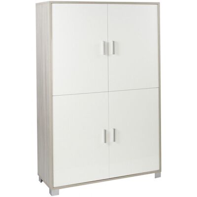 Mueble de Oficina Sarmog - Olmo Claro y Blanco Flammé - 4 Estantes - 107x41x162cm Mueble de Oficina Sarmog - Olmo Claro y Blanco Flammé - 4 Estantes - 107x41x162cm