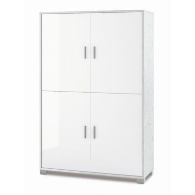 Sarmog Armario de almacenamiento cuadrante blanco de 4 puertas - Armario de almacenamiento Sarmog Armario de almacenamiento cuadrante blanco de 4 puertas - Armario de almacenamiento