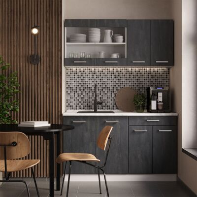 Vicco - Cocina Versátil R-line, Hormigón Negro/blanco, 140 Cm Et Mármol Vicco - Cocina Versátil R-line, Hormigón Negro/blanco, 140 Cm Et Mármol