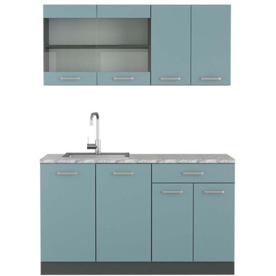 Vicco - Cocina Versátil R-line, Gris Azulado/antracita, 140 Cm , Et Mármol Vicco - Cocina Versátil R-line, Gris Azulado/antracita, 140 Cm , Et Mármol