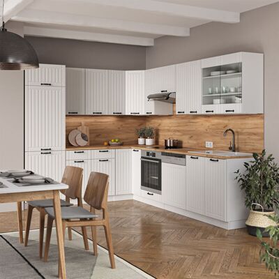 Vicco - Cocina Esquinera Fame-line, Casa De Campo Blanca/blanca, 227 X 60 Cm Sin Encimera Vicco - Cocina Esquinera Fame-line, Casa De Campo Blanca/blanca, 227 X 60 Cm Sin Encimera