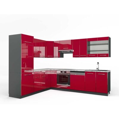Vicco - Cocina Esquinera Fame-line, Burdeos Brillo Intenso/antracita, 227 X 287 Cm , Et Mármol Vicco - Cocina Esquinera Fame-line, Burdeos Brillo Intenso/antracita, 227 X 287 Cm , Et Mármol