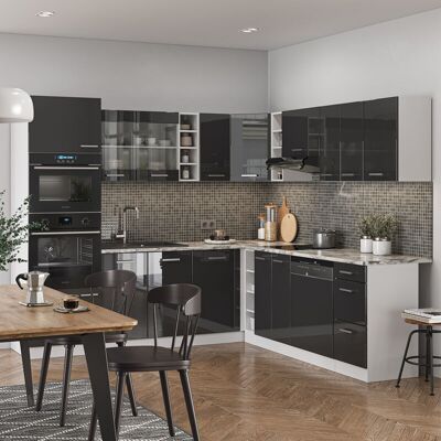 Vicco - Cocina Esquinera R-line, Antracita Brillo Intenso/blanco, 237 X 60 Cm , Et Mármol Vicco - Cocina Esquinera R-line, Antracita Brillo Intenso/blanco, 237 X 60 Cm , Et Mármol