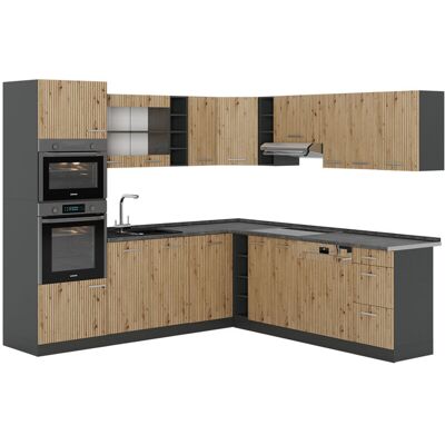Vicco - Cocina Esquinera R-line, Roble Artesanal/antracita, 237 X 247 Cm Sin Encimera Vicco - Cocina Esquinera R-line, Roble Artesanal/antracita, 237 X 247 Cm Sin Encimera