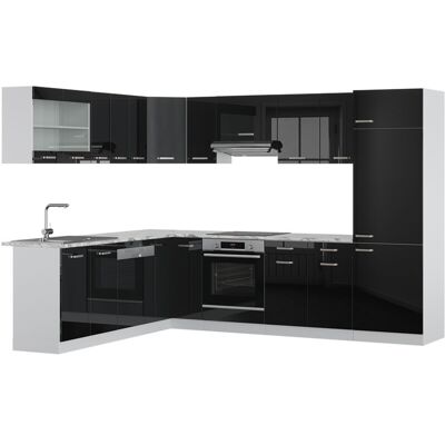 Vicco - Cocina Esquinera R-line, Negro Brillo Intenso, 227 X 287 Cm , Et Mármol Vicco - Cocina Esquinera R-line, Negro Brillo Intenso, 227 X 287 Cm , Et Mármol