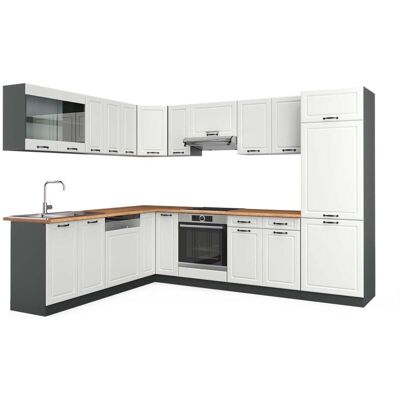 Vicco - Cocina Esquinera R-line, Casa De Campo Blanca/antracita, 227 X 287 Cm , Et Roble Vicco - Cocina Esquinera R-line, Casa De Campo Blanca/antracita, 227 X 287 Cm , Et Roble