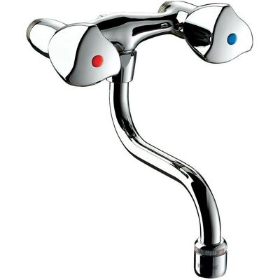 Delabie - Mezclador De Fregadero Mm1/2" Distancia Central 110 Mm L.120 Latón Cromado Delabie - Mezclador De Fregadero Mm1/2" Distancia Central 110 Mm L.120 Latón Cromado