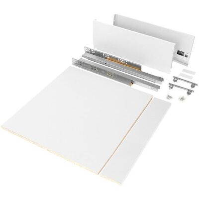 Kit De Cajón Para Cocina O Baño Vertex De Altura 178mm Con Regulación 3d, Tableros Incluidos, Módulo 600mm, Pintado Blanco - Emuca Kit De Cajón Para Cocina O Baño Vertex De Altura 178mm Con Regulación 3d, Tableros Incluidos, Módulo 600mm, Pintado Blanco - Emuca