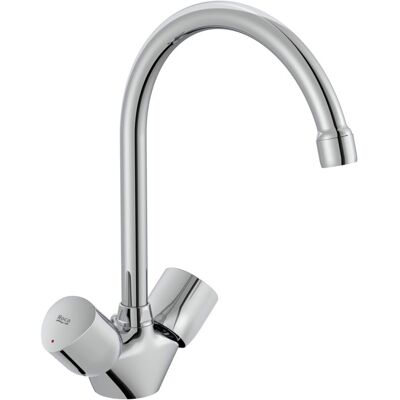 Roca - A5a848ec00 Brava Grifo Bimando Para Fregadero De Cocina Y Lavadero Caño Giratorio Cromo - Ref: A5a848ec00 Roca - A5a848ec00 Brava Grifo Bimando Para Fregadero De Cocina Y Lavadero Caño Giratorio Cromo - Ref: A5a848ec00
