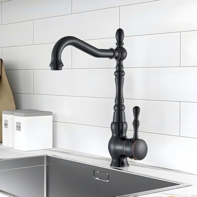 OEM Grifo De Pintura Negro Retro Estilo Europeo Cocina Grifo 360°giratorio Grifo Para Fregadero Grifo De Cocina Monomando Grifería De Mezclador Agua OEM Grifo De Pintura Negro Retro Estilo Europeo Cocina Grifo 360°giratorio Grifo Para Fregadero Grifo De Cocina Monomando Grifería De Mezclador Agua