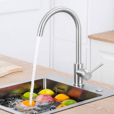 Grifo Mezclador De Cocina Cepillado Cecipa Max, Grifo Giratorio De 360° Para Fregadero, Grifo Mezclador Para Fregadero De Agua Fría Y Caliente Con Burbujeador Desmontable Grifo Mezclador De Cocina Cepillado Cecipa Max, Grifo Giratorio De 360° Para Fregadero, Grifo Mezclador Para Fregadero De Agua Fría Y Caliente Con Burbujeador Desmontable