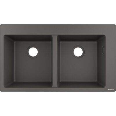 Hansgrohe Fregadero Empotrado - 2 Senos, Toma de Agua Predefinida, Gris Piedra - Fregadero Hansgrohe Fregadero Empotrado - 2 Senos, Toma de Agua Predefinida, Gris Piedra - Fregadero