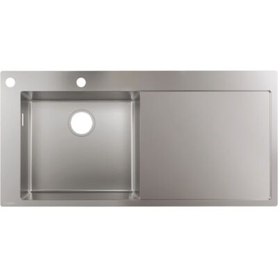 Fregadero de cocina de acero inoxidable Hansgrohe S718-F450 con cuenca izquierda - Fregadero Fregadero de cocina de acero inoxidable Hansgrohe S718-F450 con cuenca izquierda - Fregadero