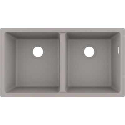 Hansgrohe Modelo 43434380 - Fregadero de cocina doble bajo encimera - Hormigón gris Hansgrohe Modelo 43434380 - Fregadero de cocina doble bajo encimera - Hormigón gris