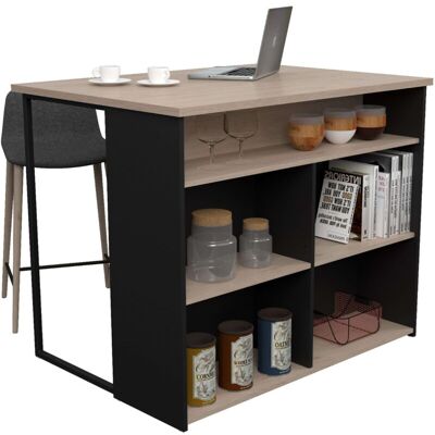 OEM Isla Cocina Buh Mueble Auxiliar Negro Y Roble Jackson 109x90x80 Cm OEM Isla Cocina Buh Mueble Auxiliar Negro Y Roble Jackson 109x90x80 Cm