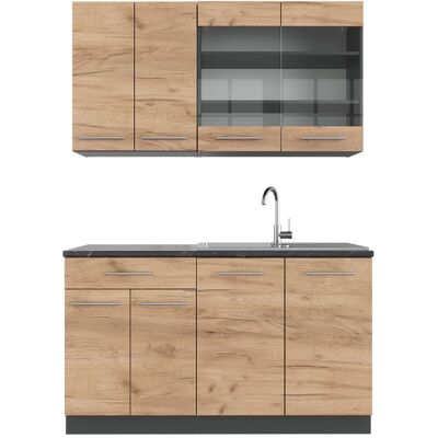 Vicco - Cocina Para Solteros Fame-line, Oro Power Roble/antracita, 140 Cm Sin Encimera Vicco - Cocina Para Solteros Fame-line, Oro Power Roble/antracita, 140 Cm Sin Encimera