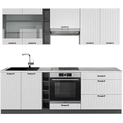 Vicco - Mueble De Cocina Fame-line, Casa De Campo Blanca/antracita, 235 Cm , Et Mármol Vicco - Mueble De Cocina Fame-line, Casa De Campo Blanca/antracita, 235 Cm , Et Mármol