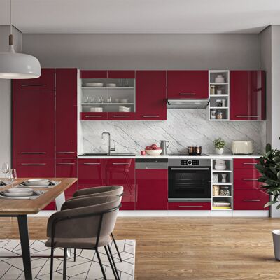 Vicco - Mueble De Cocina Fame-line, Burdeos Brillo Intenso/blanco, 355 Cm , Et Mármol Vicco - Mueble De Cocina Fame-line, Burdeos Brillo Intenso/blanco, 355 Cm , Et Mármol