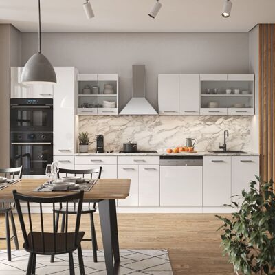 Vicco - R-Line - 350 cm - Blanco Brillo - Mueble de cocina Vicco - R-Line - 350 cm - Blanco Brillo - Mueble de cocina