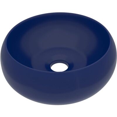 Lavabo Redondo Azul de Lujo en Cerámica - Accesorio para Baño Lavabo Redondo Azul de Lujo en Cerámica - Accesorio para Baño