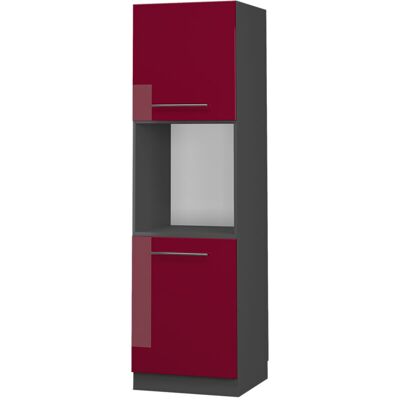 Vicco - Armario Para Horno Empotrado Fame-line, Rojo Burdeos Alto Brillo, 60 Cm Abierto Vicco - Armario Para Horno Empotrado Fame-line, Rojo Burdeos Alto Brillo, 60 Cm Abierto