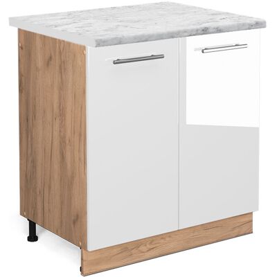 Armario Bajo Para Fregadero Fame-line, Blanco Alto Brillo, 80 Cm , Et Mármol Vicco Armario Bajo Para Fregadero Fame-line, Blanco Alto Brillo, 80 Cm , Et Mármol Vicco