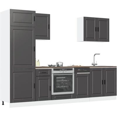 Vidaxl - Conjunto De Armarios De Cocina 'porto' De 7 Piezas De Madera De Ingeniería Negra Vidaxl - Conjunto De Armarios De Cocina 'porto' De 7 Piezas De Madera De Ingeniería Negra