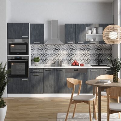 Mueble De Cocina R-line, Hormigón Negro/blanco, 300 Cm Et Mármol, Vicco Mueble De Cocina R-line, Hormigón Negro/blanco, 300 Cm Et Mármol, Vicco