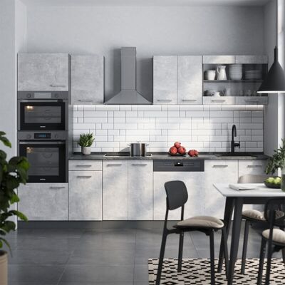 Vicco - Gabinete de Cocina Moderno - 300 cm, Antracita, Módulos Ajustables Vicco - Gabinete de Cocina Moderno - 300 cm, Antracita, Módulos Ajustables
