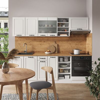 Vicco - Mueble De Cocina R-line, Casa De Campo Blanca/blanca, 240 Cm Sin Encimera Vicco - Mueble De Cocina R-line, Casa De Campo Blanca/blanca, 240 Cm Sin Encimera