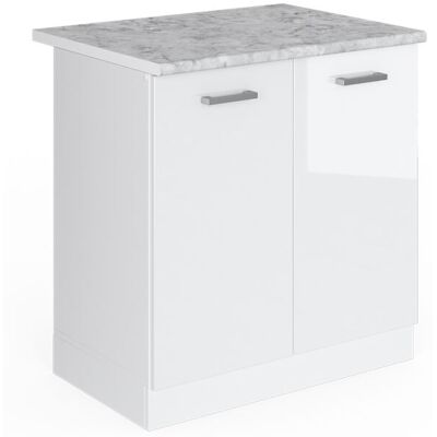 Vicco - Armario Bajo Para Fregadero R-line, Blanco Alto Brillo, 80 Cm , Et Mármol Vicco - Armario Bajo Para Fregadero R-line, Blanco Alto Brillo, 80 Cm , Et Mármol