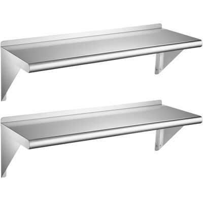 Vevor Estantería De Pared De Acero Inoxidable, 91,4 X 30,5 Cm, Capacidad De 136 Kg, De Alta Resistencia, Con Soportes, Estructura Triangular, Para Restaurantes, Cocinas Domesticas Y Garajes, 2 Piezas Vevor Estantería De Pared De Acero Inoxidable, 91,4 X 30,5 Cm, Capacidad De 136 Kg, De Alta Resistencia, Con Soportes, Estructura Triangular, Para Restaurantes, Cocinas Domesticas Y Garajes, 2 Piezas