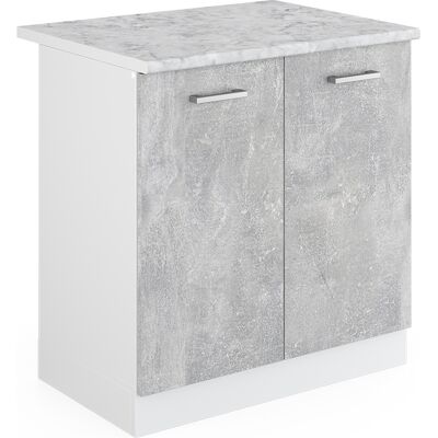 Mueble Bajo Para El Fregadero R-line, Hormigón, 80 Cm Con Puertas, Con Encimera Vicco Mueble Bajo Para El Fregadero R-line, Hormigón, 80 Cm Con Puertas, Con Encimera Vicco