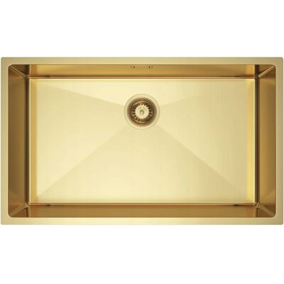 OEM Fregadero Monoseno Nayes De 74x44 Cm, Acero Inoxidable, Revestimiento Pvd Dorado. OEM Fregadero Monoseno Nayes De 74x44 Cm, Acero Inoxidable, Revestimiento Pvd Dorado.