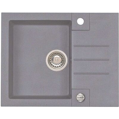 Alveus Rock - Fregadero De Granito 60x48 Cm, Con Control De Desagüe, Steel 1107847 Alveus Rock - Fregadero De Granito 60x48 Cm, Con Control De Desagüe, Steel 1107847