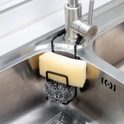 OEM Cesta De Esponja Negra Para Colgar En El Fregadero De La Cocina, Estante De Almacenamiento Para Grifo No Perforado. OEM Cesta De Esponja Negra Para Colgar En El Fregadero De La Cocina, Estante De Almacenamiento Para Grifo No Perforado.