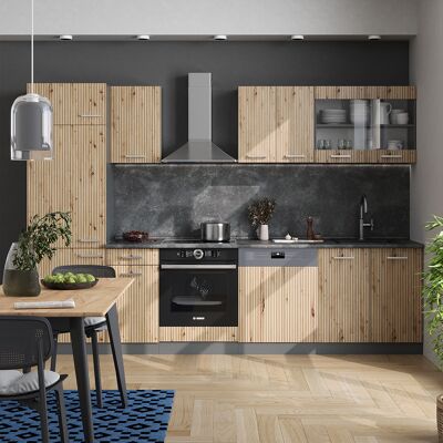 Gabinete de Cocina R-Line Vicco - 300cm, Roble artesanal / Antracita Gabinete de Cocina R-Line Vicco - 300cm, Roble artesanal / Antracita