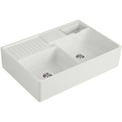 Villeroy & Boch - Fregadero de Cocina Gris Claro - Tradición, CeramicPlus, 2 Senos Villeroy & Boch - Fregadero de Cocina Gris Claro - Tradición, CeramicPlus, 2 Senos