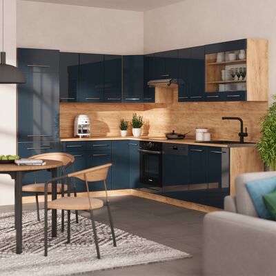 Vicco - Cocina Esquinera Fame-line, Azul Oscuro Alto Brillo/roble Dorado, 227 X 287 Cm , Et Mármol Vicco - Cocina Esquinera Fame-line, Azul Oscuro Alto Brillo/roble Dorado, 227 X 287 Cm , Et Mármol