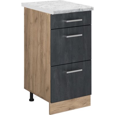 Vicco - Mueble Bajo De Cocina R-line, Hormigón Negro, 40 Cm Et Mármol Vicco - Mueble Bajo De Cocina R-line, Hormigón Negro, 40 Cm Et Mármol