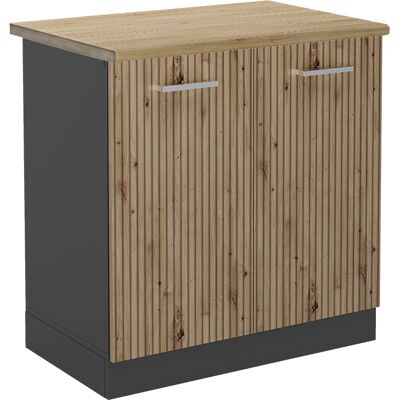 Vicco - Armario Bajo Para Fregadero R-line, Roble Artesanal, 80 Cm , Et Roble Vicco - Armario Bajo Para Fregadero R-line, Roble Artesanal, 80 Cm , Et Roble