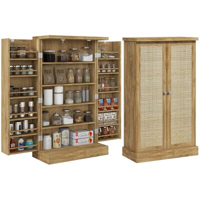JHY DESIGN Credenza Da Cucina, Mobile Contenitore Con 12 Ripiani, Ante, Ripiani Regolabili, 60 X 30 X 104 Cm, Effetto Legno Naturale JHY DESIGN Credenza Da Cucina, Mobile Contenitore Con 12 Ripiani, Ante, Ripiani Regolabili, 60 X 30 X 104 Cm, Effetto Legno Naturale