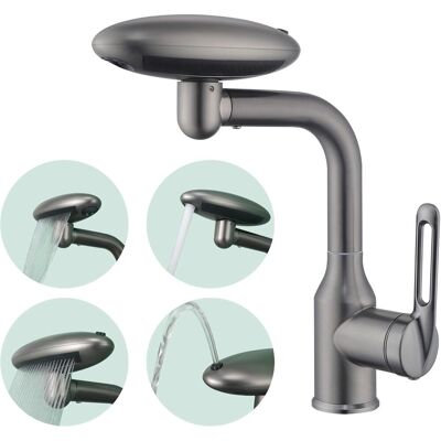 OEM Grifo Multifuncional Tipo Cascada Para Baño Con 4 Modos De Flujo, Flujo De Agua Único, Baño Moderno, Caño Giratorio De 360°, Mangueras De Suministro Gris Plomo - Otro OEM Grifo Multifuncional Tipo Cascada Para Baño Con 4 Modos De Flujo, Flujo De Agua Único, Baño Moderno, Caño Giratorio De 360°, Mangueras De Suministro Gris Plomo - Otro