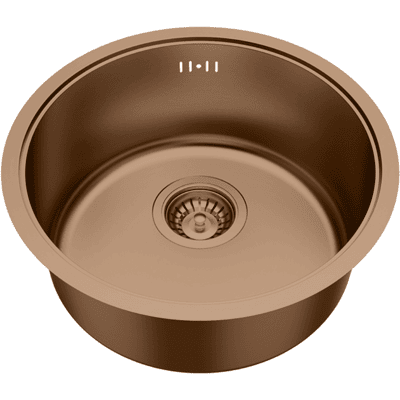Essebagno Essenox Fregadero 1 Cubeta Redonda En Acero Inoxidable 42.5cm Cobre Cepillado Essebagno Essenox Fregadero 1 Cubeta Redonda En Acero Inoxidable 42.5cm Cobre Cepillado
