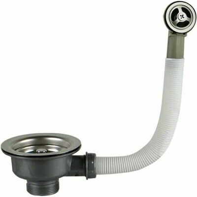 LIIYIELA Desagüe De Fregadero Con Cesta Rebosadora, 114 Mm, 1 1/2" Acero Inoxidable - Acero Inoxidable + Abs LIIYIELA Desagüe De Fregadero Con Cesta Rebosadora, 114 Mm, 1 1/2" Acero Inoxidable - Acero Inoxidable + Abs