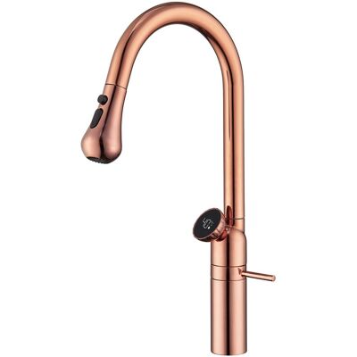 OEM Grifo De Cocina Con Rociador Extraíble, Grifo Mezclador De Cocina Con Pantalla Led De Temperatura Y Rociador Emergente De 3 Modos, Grifo De Fregadero De Arco Alto Giratorio De 360°, Oro Rosa. OEM Grifo De Cocina Con Rociador Extraíble, Grifo Mezclador De Cocina Con Pantalla Led De Temperatura Y Rociador Emergente De 3 Modos, Grifo De Fregadero De Arco Alto Giratorio De 360°, Oro Rosa.