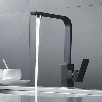 OEM Grifo De Cocina Cuadrado Ulisem Con Caño Alto, Color Negro, Acabado Impecable, Fácil Instalación En Fregaderos Estándar. OEM Grifo De Cocina Cuadrado Ulisem Con Caño Alto, Color Negro, Acabado Impecable, Fácil Instalación En Fregaderos Estándar.