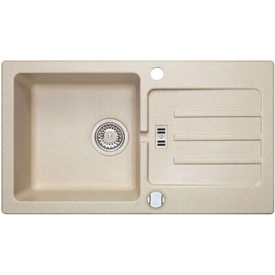 Alveus Victoria - Fregadero De Granito 77x43 Cm, Con Control De Desagüe, Beige 1133454 Alveus Victoria - Fregadero De Granito 77x43 Cm, Con Control De Desagüe, Beige 1133454