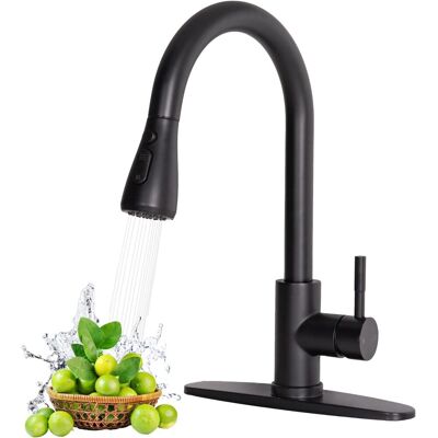 OEM Grifo De Cocina Negro, Monomando, De Color Negro Mate, Con Rociador Extraíble, Fabricado En Acero Inoxidable, Apto Para Fregaderos De 1 O 3 Orificios, Fácil De Instalar, Ideal Para Granjas, Autocarava OEM Grifo De Cocina Negro, Monomando, De Color Negro Mate, Con Rociador Extraíble, Fabricado En Acero Inoxidable, Apto Para Fregaderos De 1 O 3 Orificios, Fácil De Instalar, Ideal Para Granjas, Autocarava