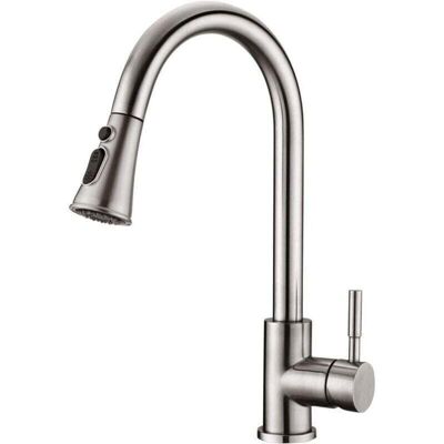 OEM Grifo De Cocina - Grifo Mezclador Giratorio De 360° Con Rociador Extraíble, Xu, Grifo De Fregadero De Acero Inoxidable (níquel Cepillado) --crezuo OEM Grifo De Cocina - Grifo Mezclador Giratorio De 360° Con Rociador Extraíble, Xu, Grifo De Fregadero De Acero Inoxidable (níquel Cepillado) --crezuo